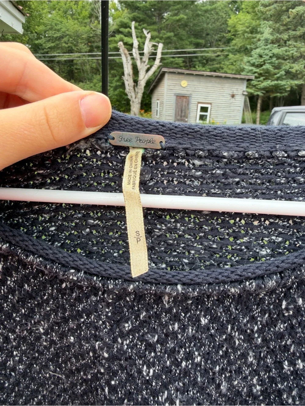 Free People Speckled Navy Sweater